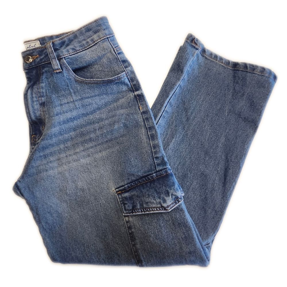 90s Pink Label Social Club New York City Straight Leg Cargo Jeans, 9